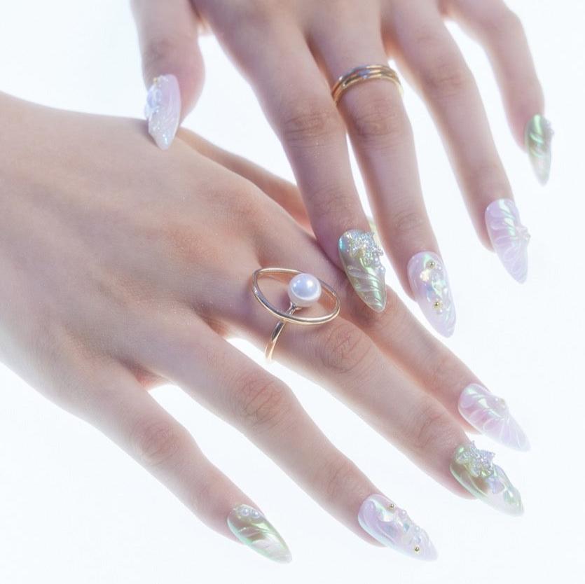 Oceanic Odyssey – Almond Press On Nails