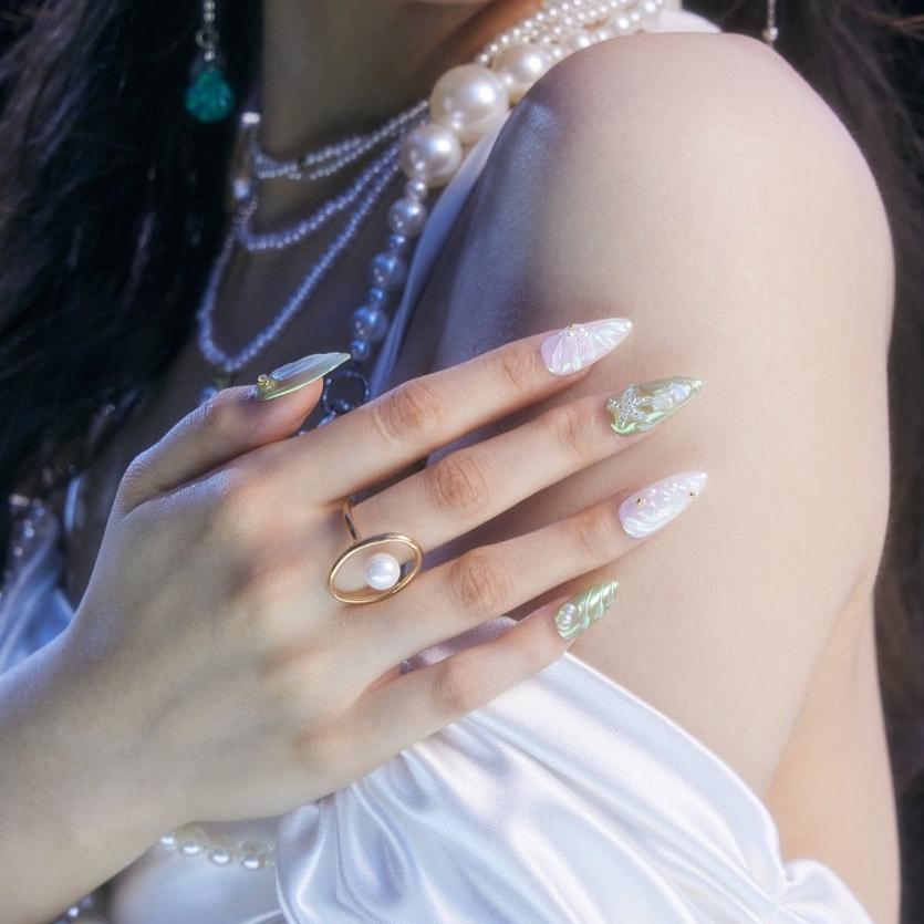 Oceanic Odyssey – Almond Press On Nails
