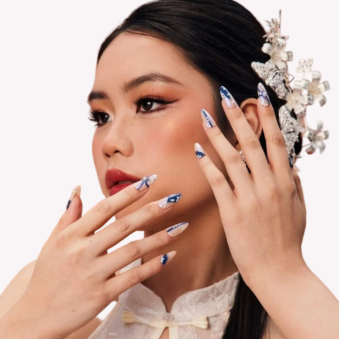 Pearl of the Orient – Almond Press On Nails