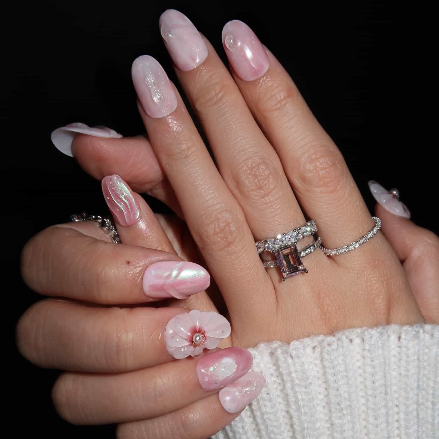 Pink Petal Pink – Almond Press On Nails