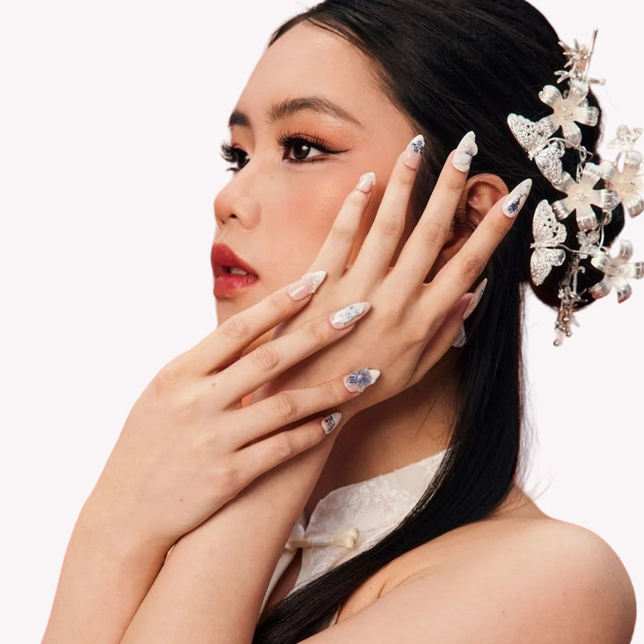 Petals of Eternity – Almond Press On Nails