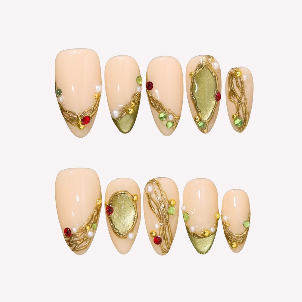 Pine Jewel Press-On Nails