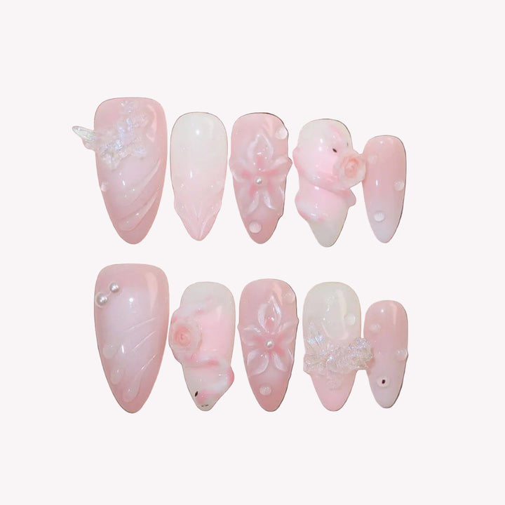 Pink Pink Reverie – Almond Press On Nails