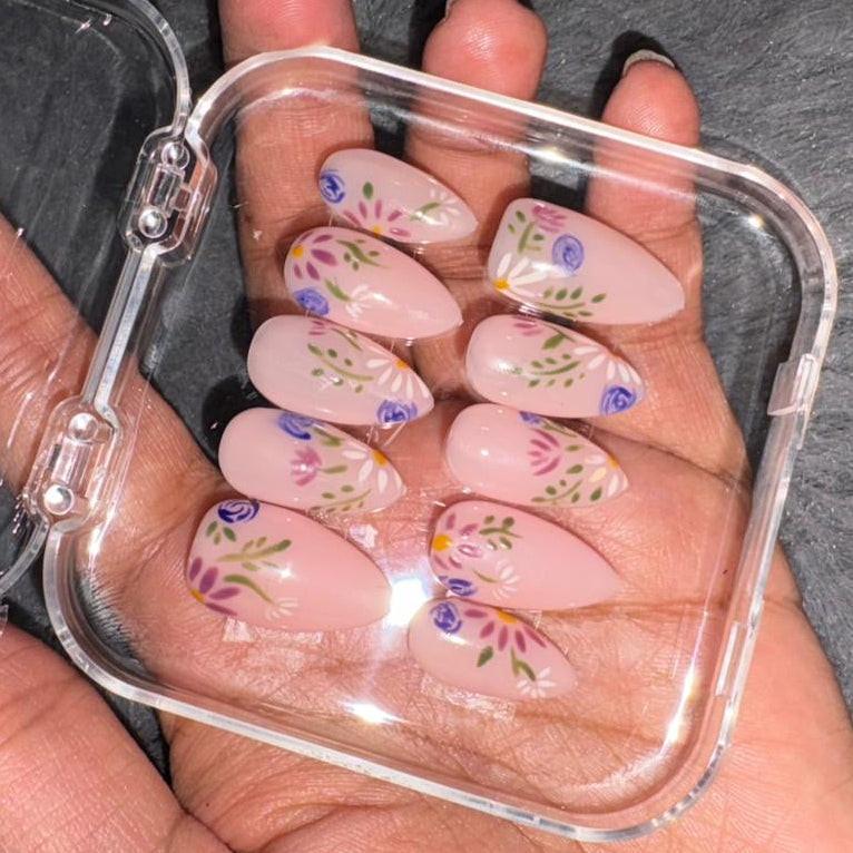 Pink Petal Floral Press-On Nails