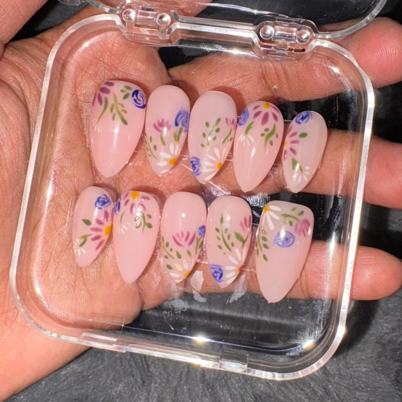 Pink Petal Floral Press-On Nails