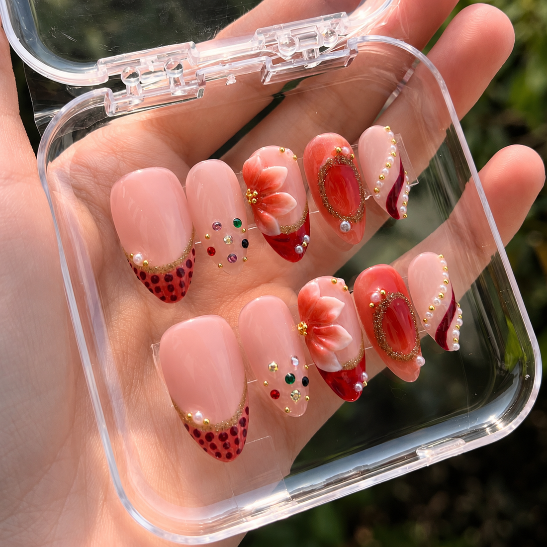 Ruby Blossom Luxe Press-On Nails