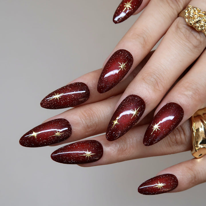 Ruby Snowflakes Press-On Nails