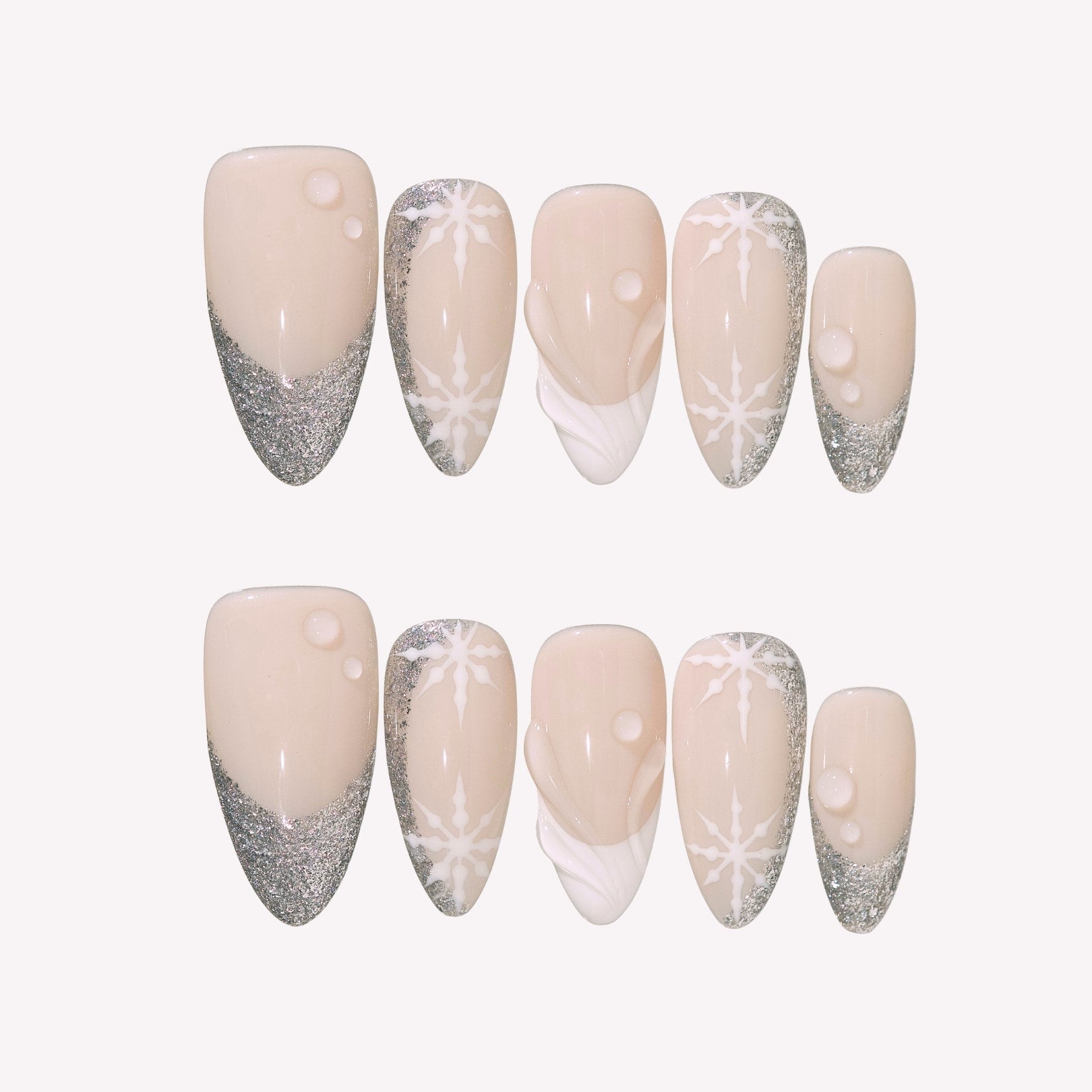 Silver Frost Press-On Nails