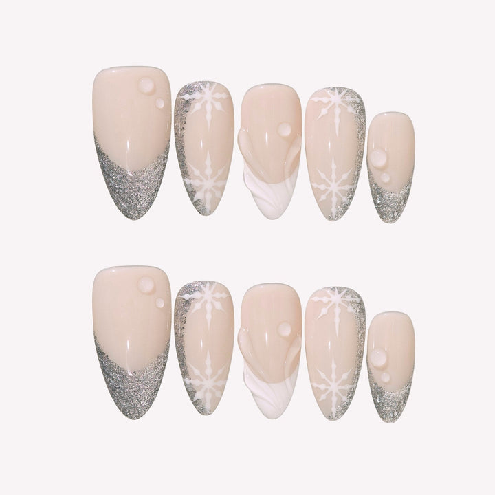 Silver Frost Press-On Nails