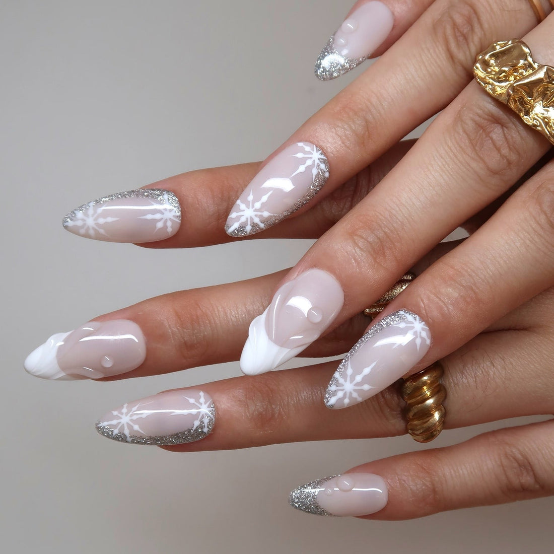 Silver Frost Press-On Nails