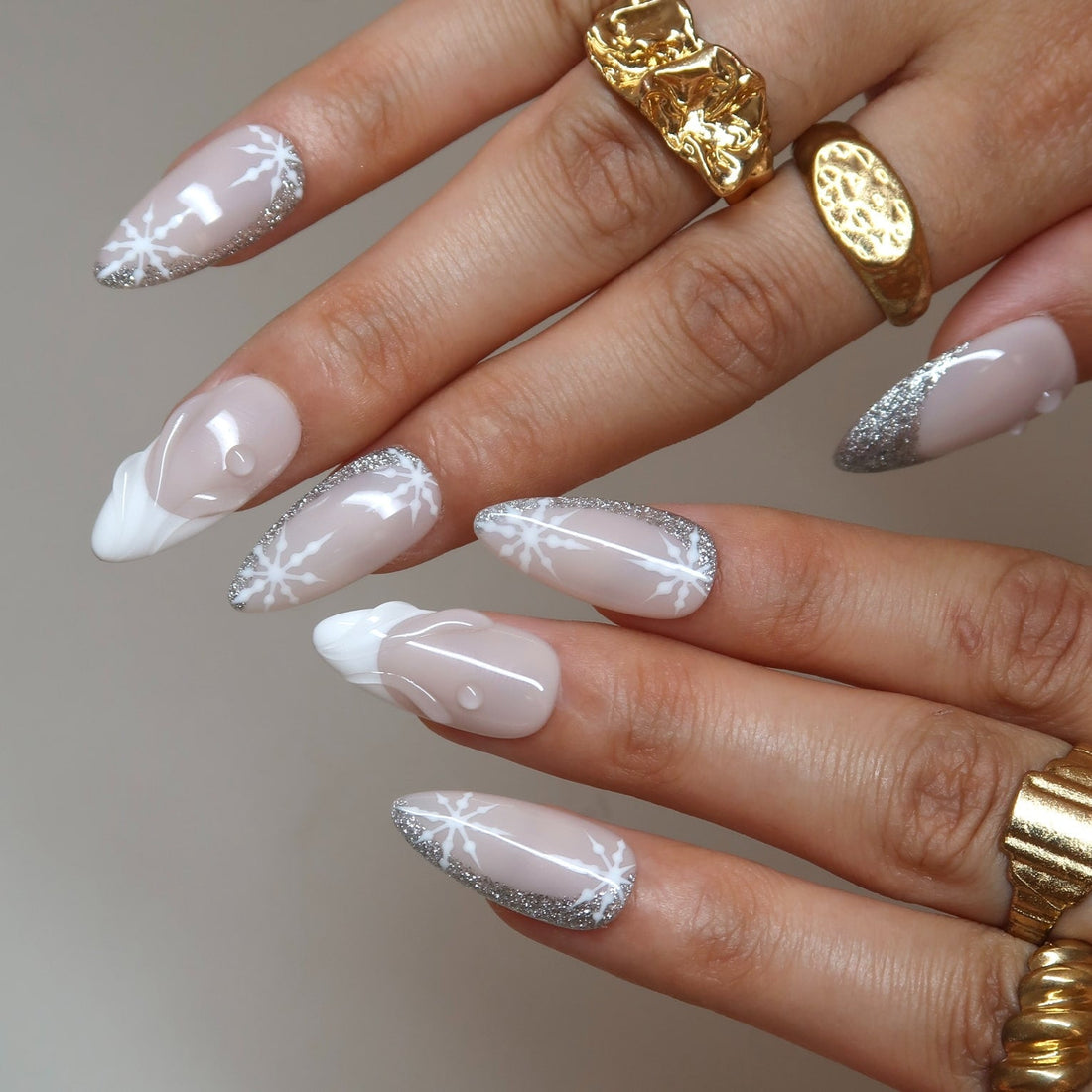 Silver Frost Press-On Nails