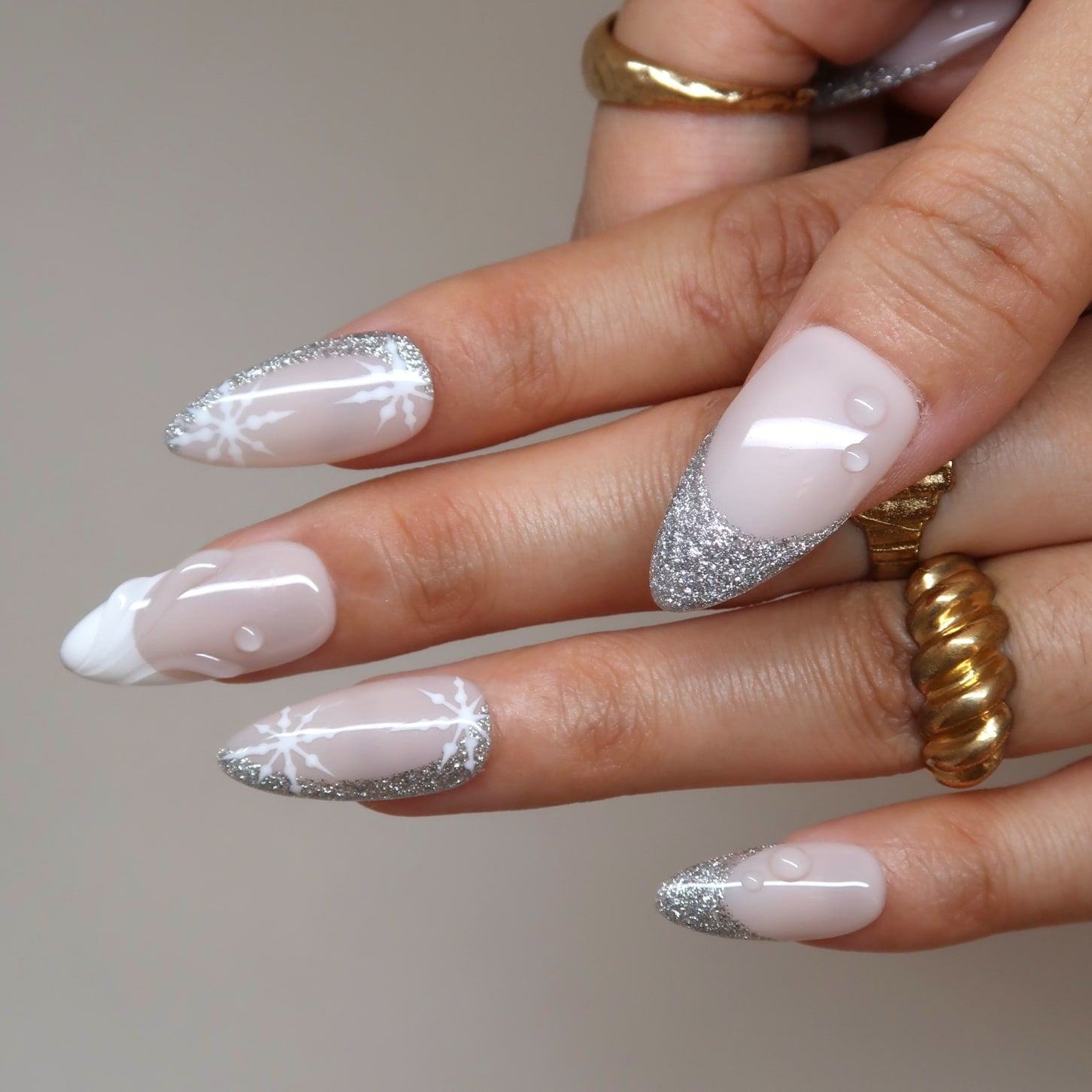 Silver Frost Press-On Nails