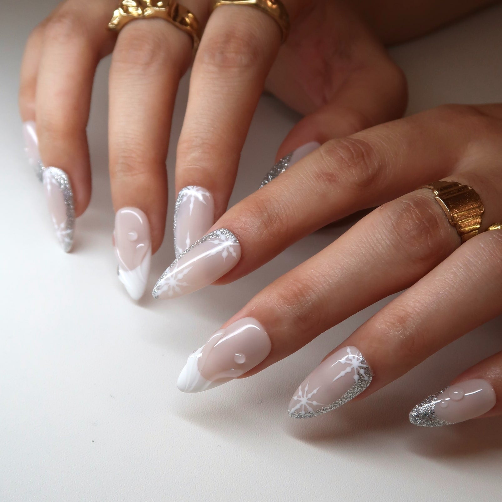 Silver Frost Press-On Nails