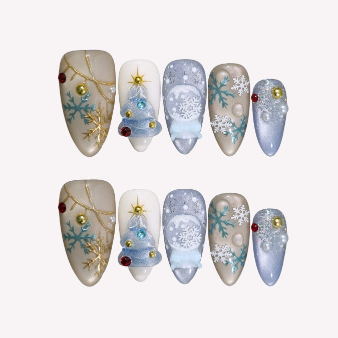 Snowy Melody Press-On Nails