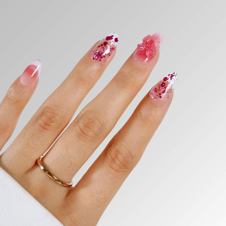 Sparkling Allure Almond Press On Nails – Reusable Salon Quality Nail Set
