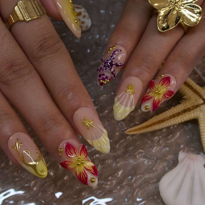 Starfish Waltz Tropical Beach Press On Nails