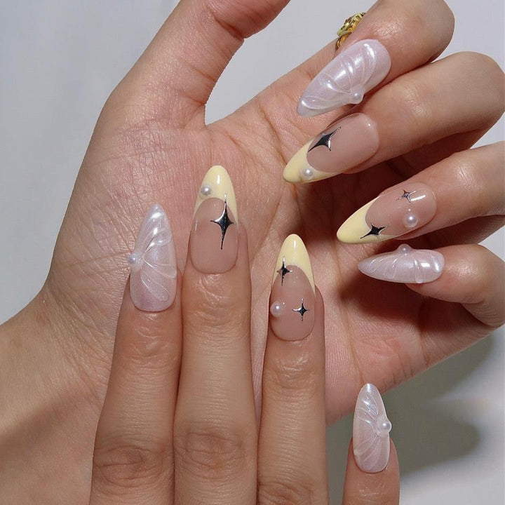Stargazing Almond Press On Nails – Reusable Salon Quality Nail Set