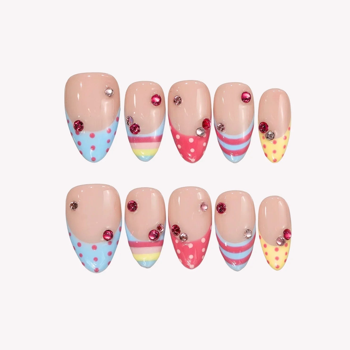 Sugar Pop – Short Almond Pastel Press On Nails