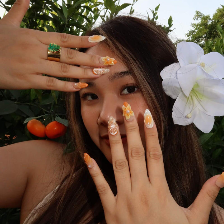 Sun Crush Almond Press On Nails – Reusable Salon Quality Nail Set