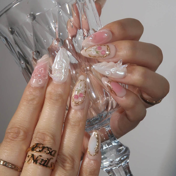 Tulip Fairy – Almond Press On Nails