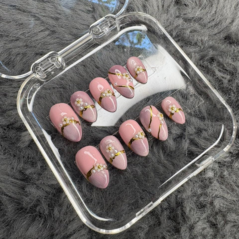 Blush Pearl Bloom Press-On Nails