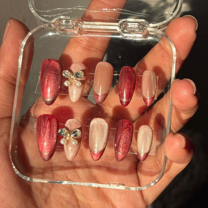 Ruby Sparkle Press-On Nails