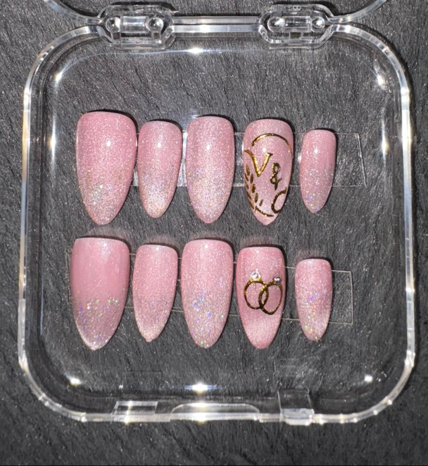 Blush Sparkle Love Press-On Nails