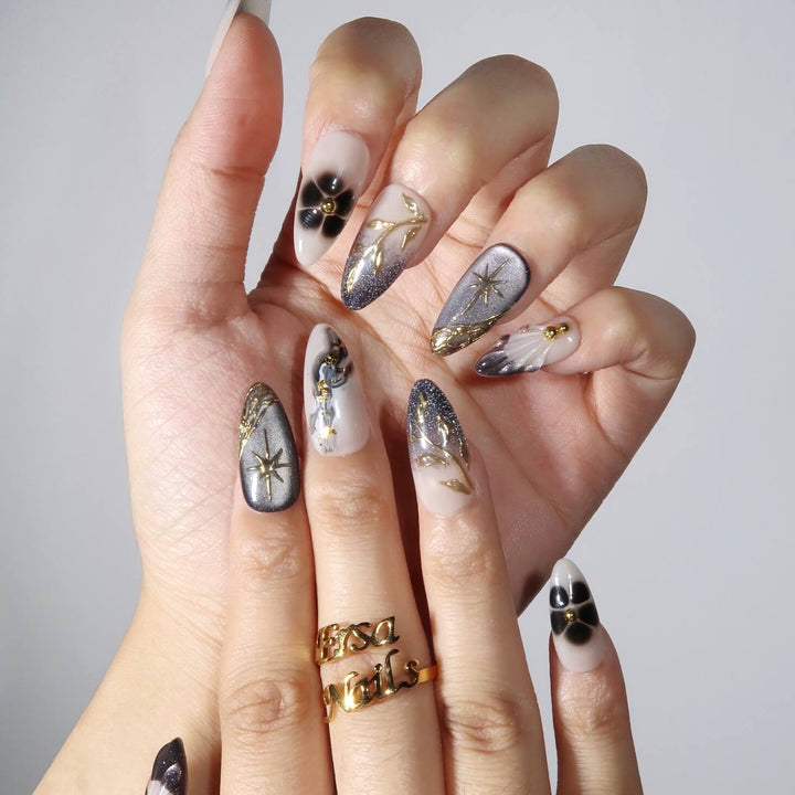 Yinyang – Almond Press On Nails
