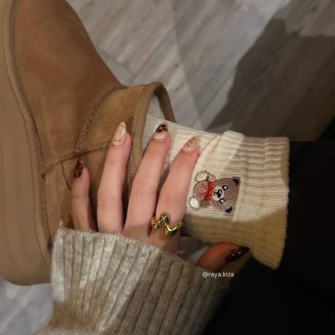 Amber Whisper – Almond Press On Nails