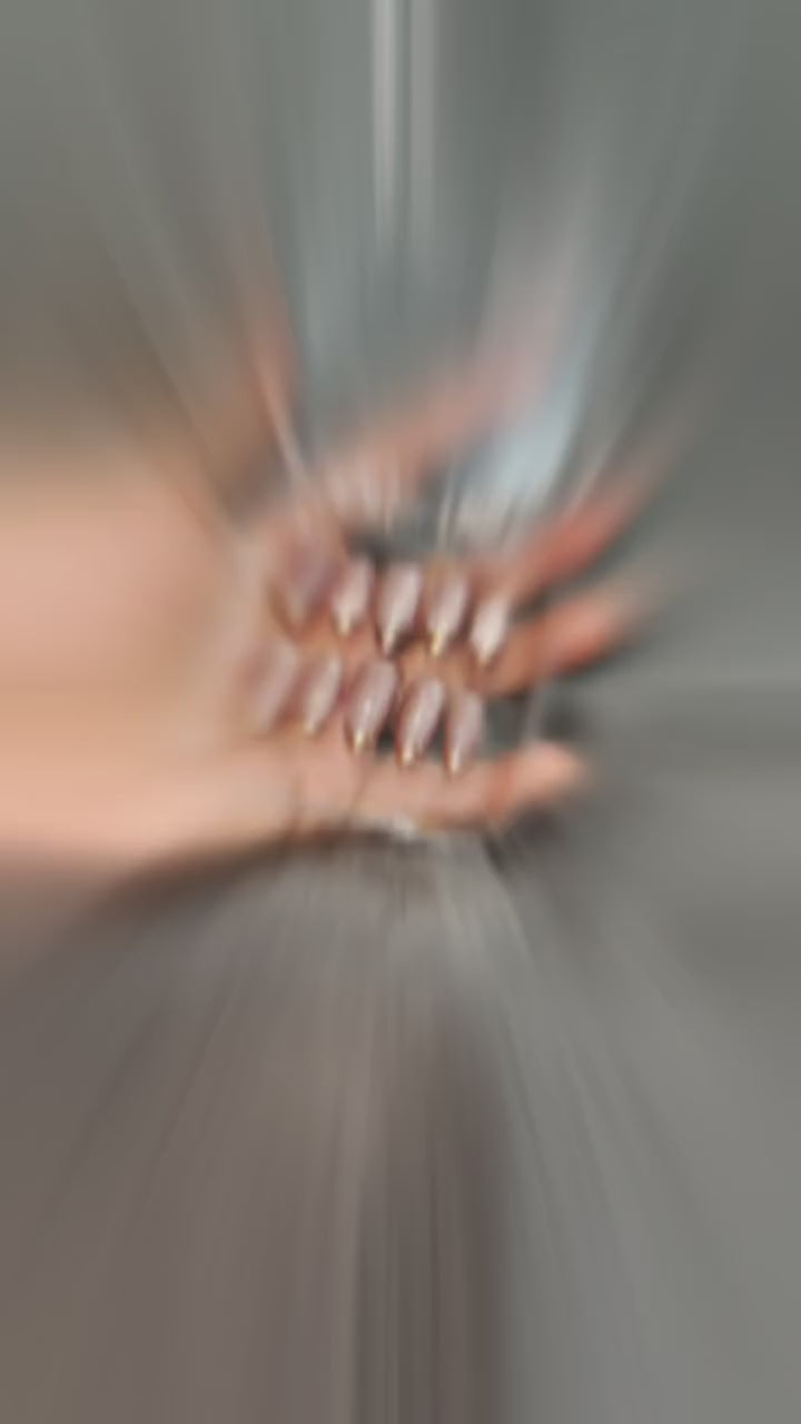 Champagne Gold Tip Press-On Nails